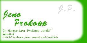 jeno prokopp business card